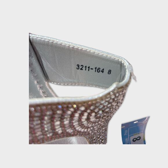 Kristen’s Kloset Silver Embellished Thong Size 8 - Picture 3 of 5